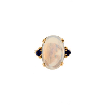 Lot 1062 - Gold, Moonstone and Sapphire Ring