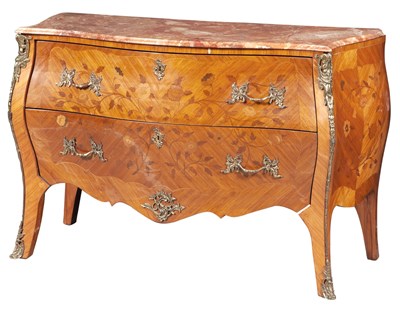Lot 166 - Louis XV/XVI Style Transitional Style Gilt-Metal Mounted Tulipwood and Marquetry Commode