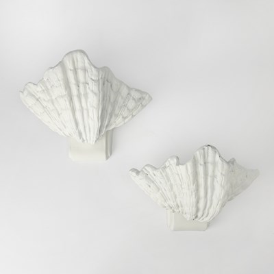Lot 333 - Pair of Serge Roche Style Fiberglass Shell Form Wall Pockets