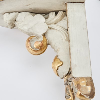 Lot 154 - Group of Eight Baroque Style White Painted and Gilt Brackets