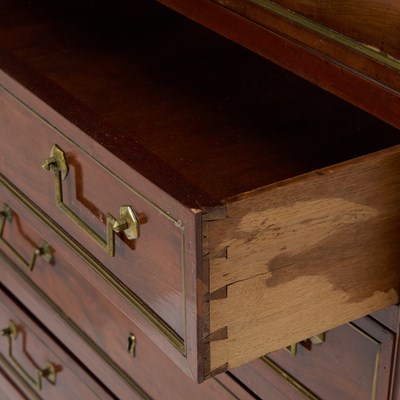 Lot 135 - Directoire Marble-Top Brass Mounted Mahogany Tall Chest of Drawers