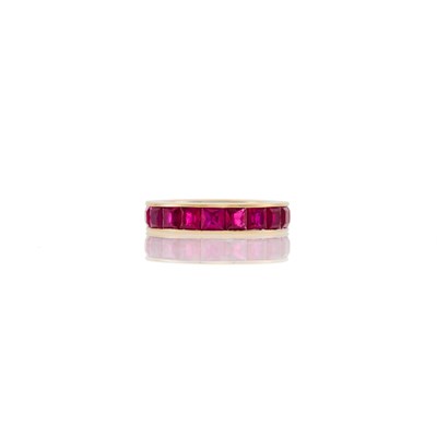 Lot 2152 - White Gold and Ruby Band Ring