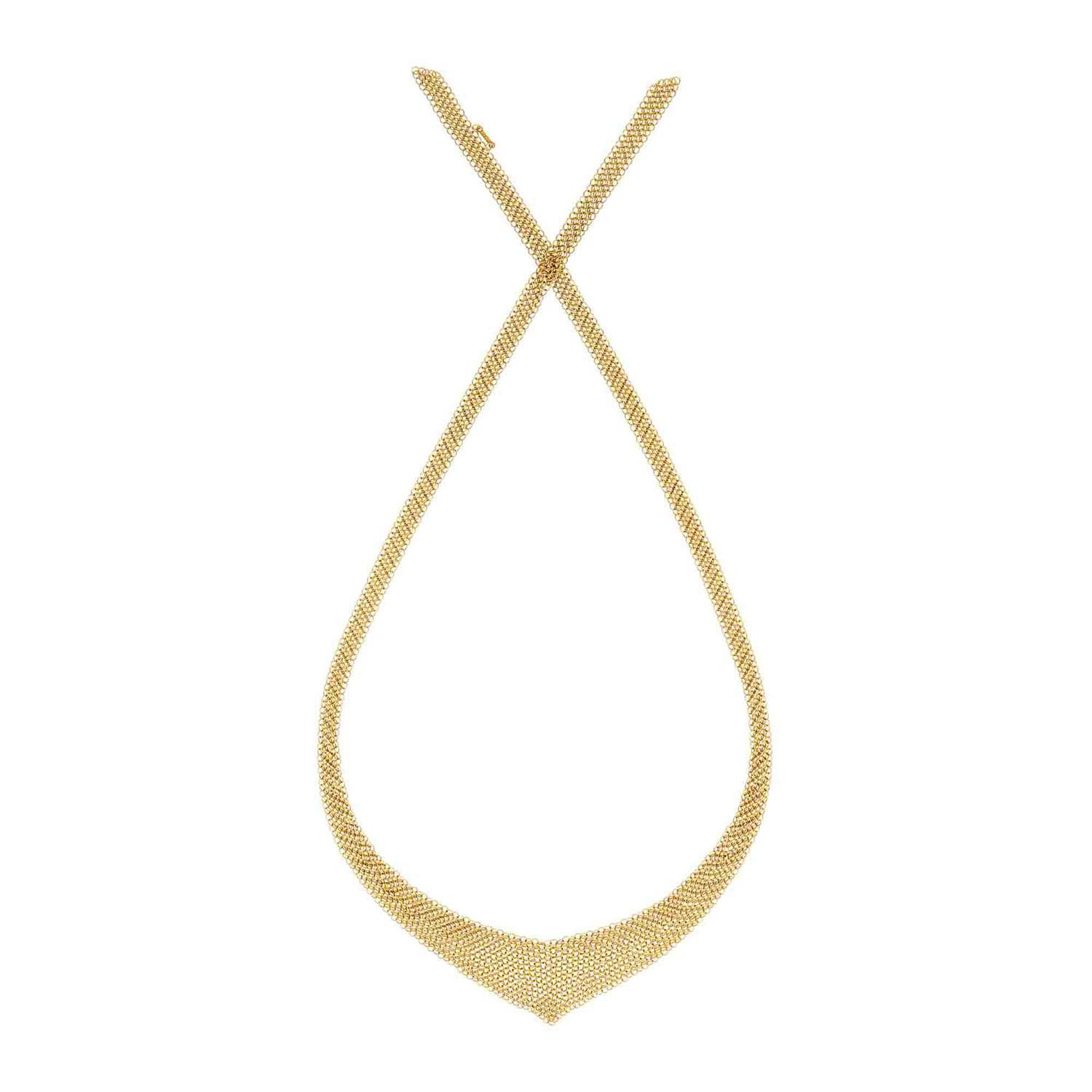 Lot 2 - Tiffany & Co., Elsa Peretti Gold Mesh Necklace