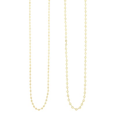 Lot 27 - Dominique Cohen Two Long Gold Chain Necklaces