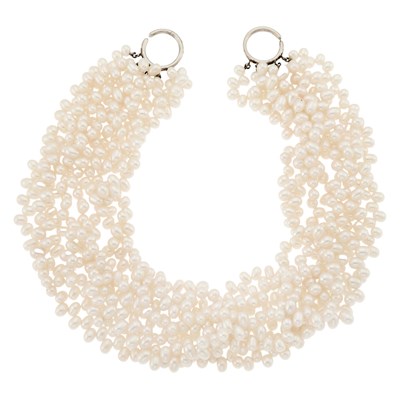 Lot 2104 - Tiffany & Co., Paloma Picasso Multistrand Freshwater Pearl Necklace with Silver Clasp