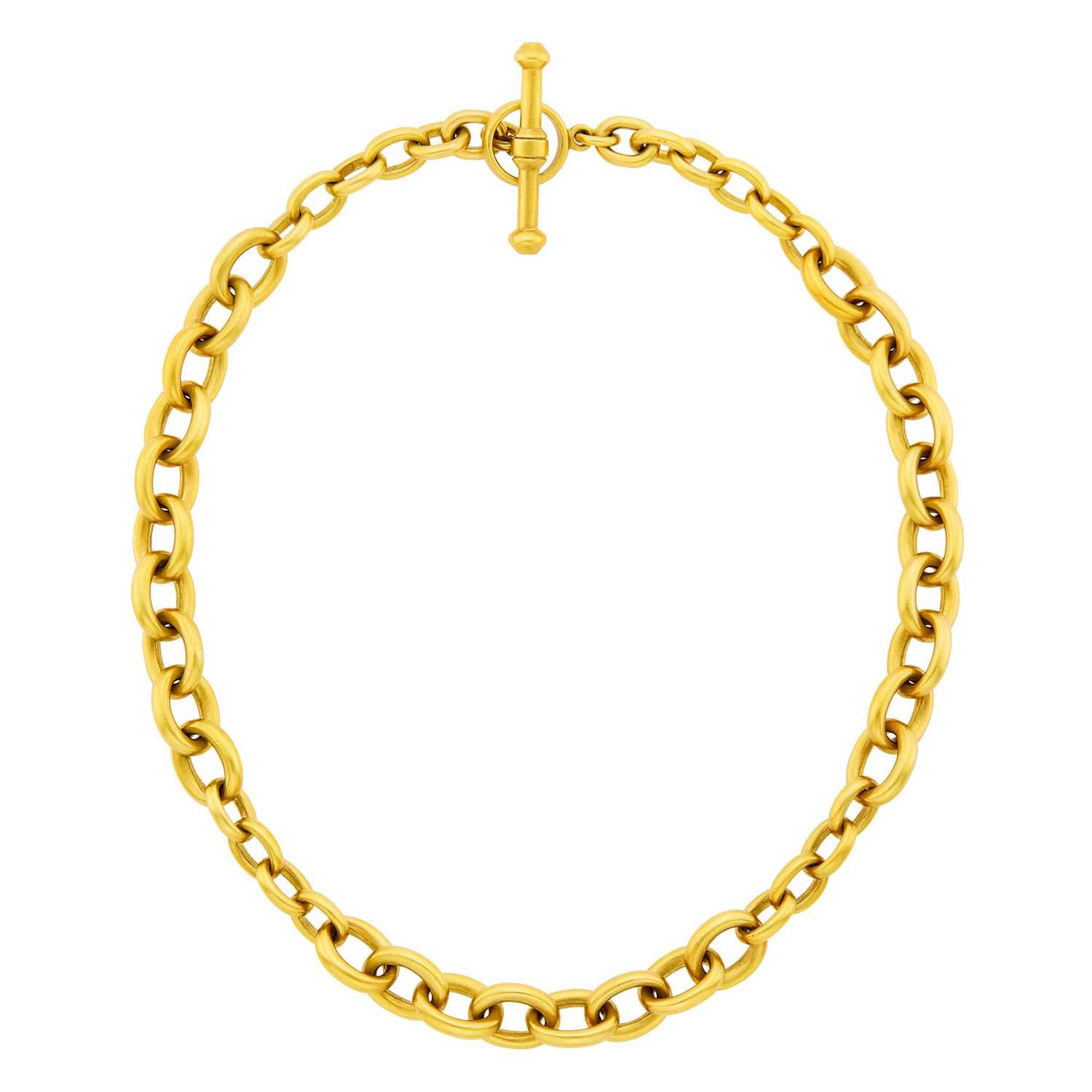 Lot 1168 - Barry Kieselstein-Cord Gold Link Necklace with Toggle Clasp