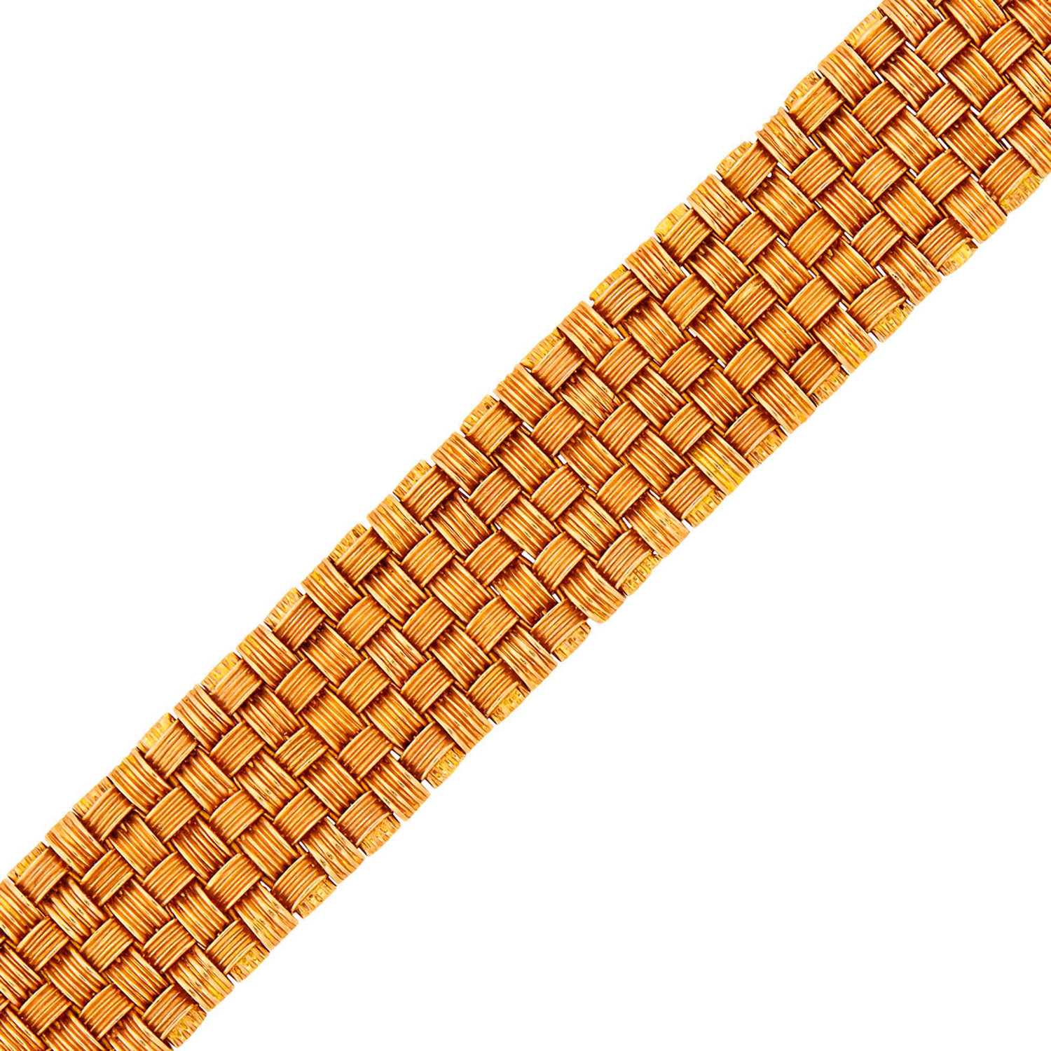 Lot 1116 - Roberto Coin Woven Rose and White Gold and Diamond 'Appassionata' Bracelet