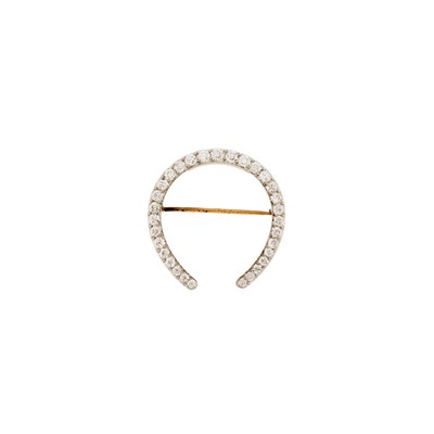 Lot 2085 - Platinum, Gold and Diamond Horseshoe Brooch