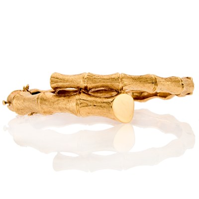 Lot 2178 - Gold Bamboo Bangle Bracelet