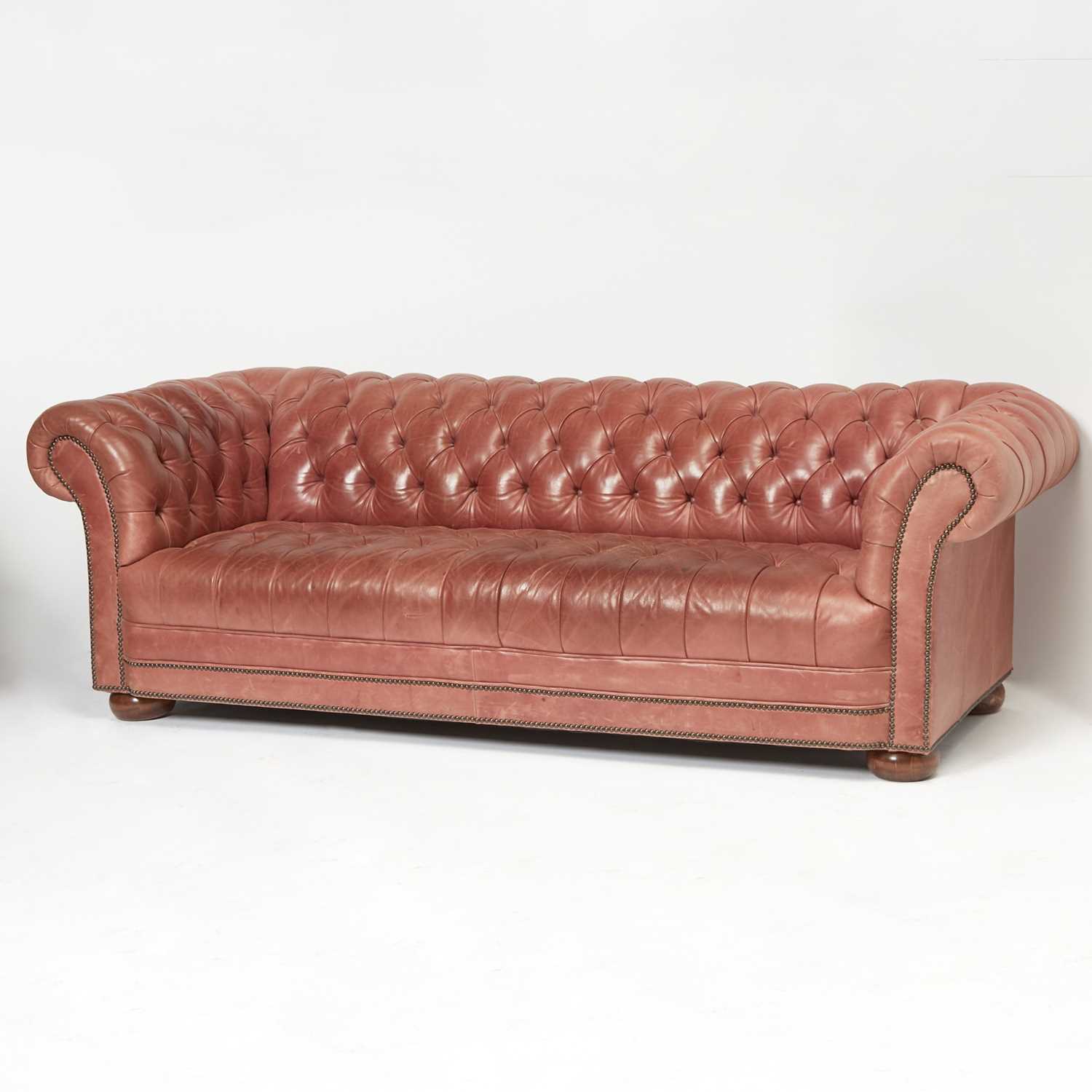 Lot 179 - Leather Upholstered Chesterfield Sofa