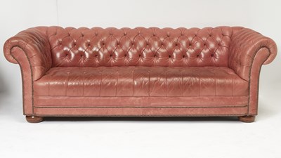 Lot 179 - Leather Upholstered Chesterfield Sofa