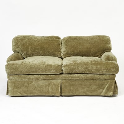 Lot 260 - Pair of Green Upholstered Beckenstein Settees