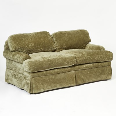 Lot 260 - Pair of Green Upholstered Beckenstein Settees