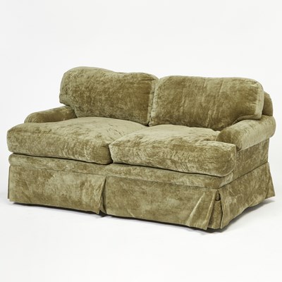 Lot 260 - Pair of Green Upholstered Beckenstein Settees