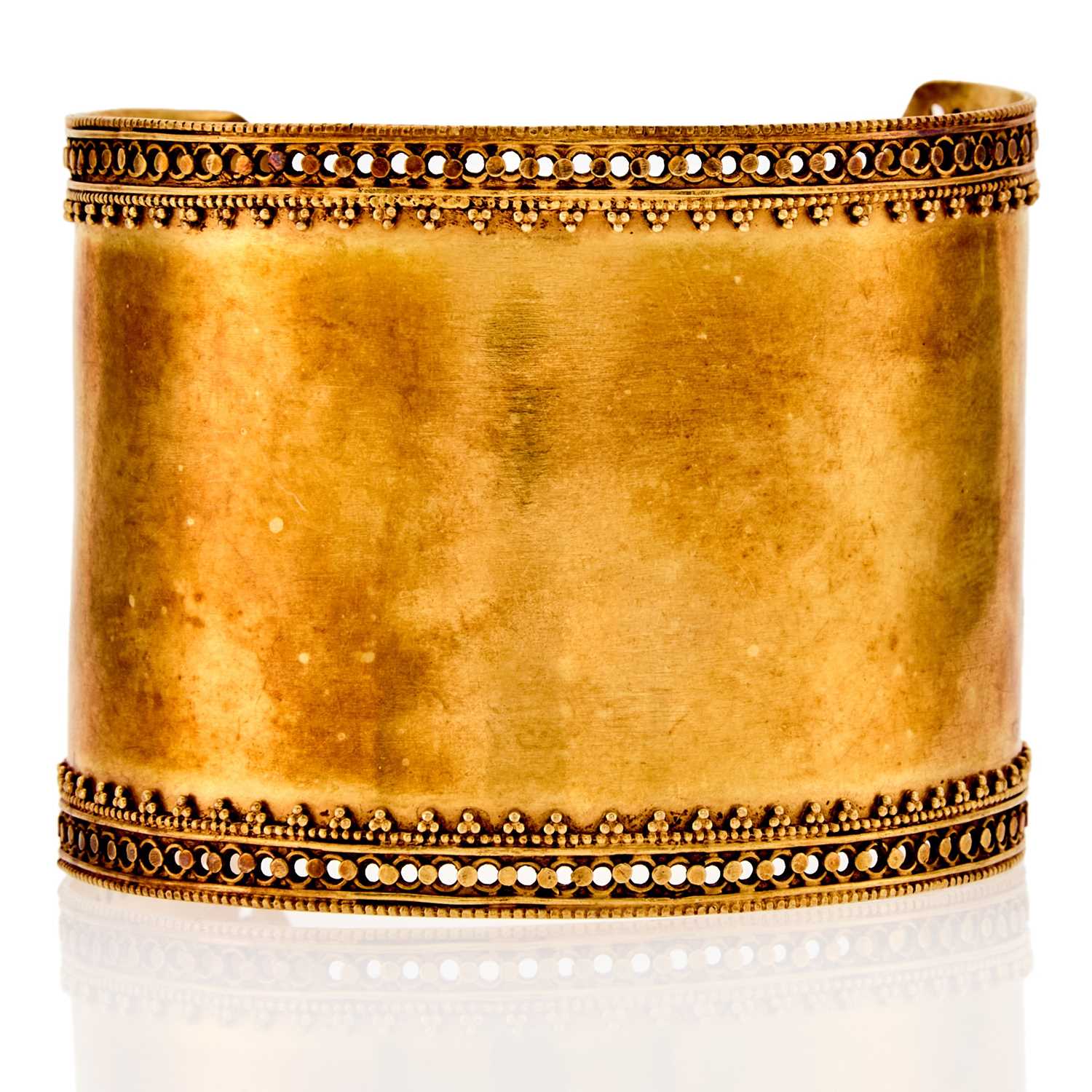 Lot 2066 - Wide Gold Cuff Bangle