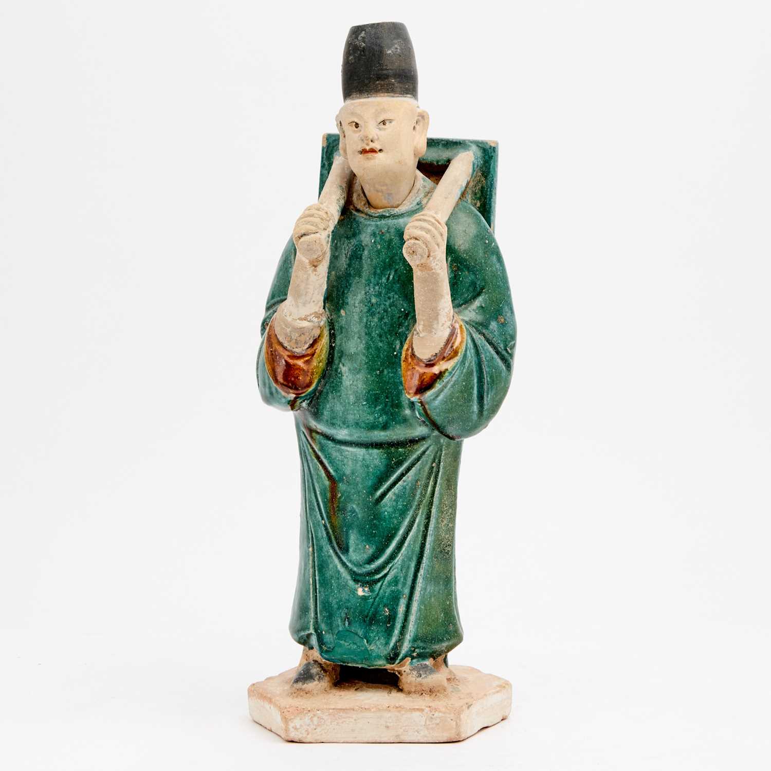 Lot 71 - A Chinese Glazed Pottery Figure of an Attendant