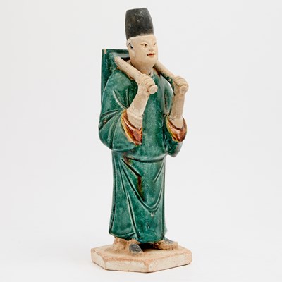 Lot 71 - A Chinese Glazed Pottery Figure of an Attendant