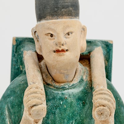 Lot 71 - A Chinese Glazed Pottery Figure of an Attendant