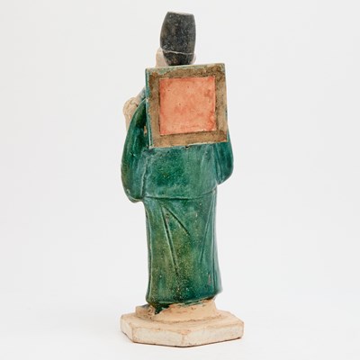 Lot 71 - A Chinese Glazed Pottery Figure of an Attendant