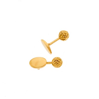 Lot 1211 - Tiffany & Co., Schlumberger Pair of Gold Cufflinks