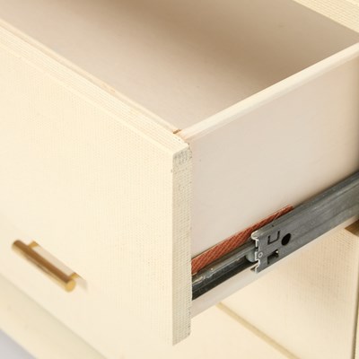 Lot 283 - Pair of Karl Springer Style Lacquered Bedside Chests of Drawers