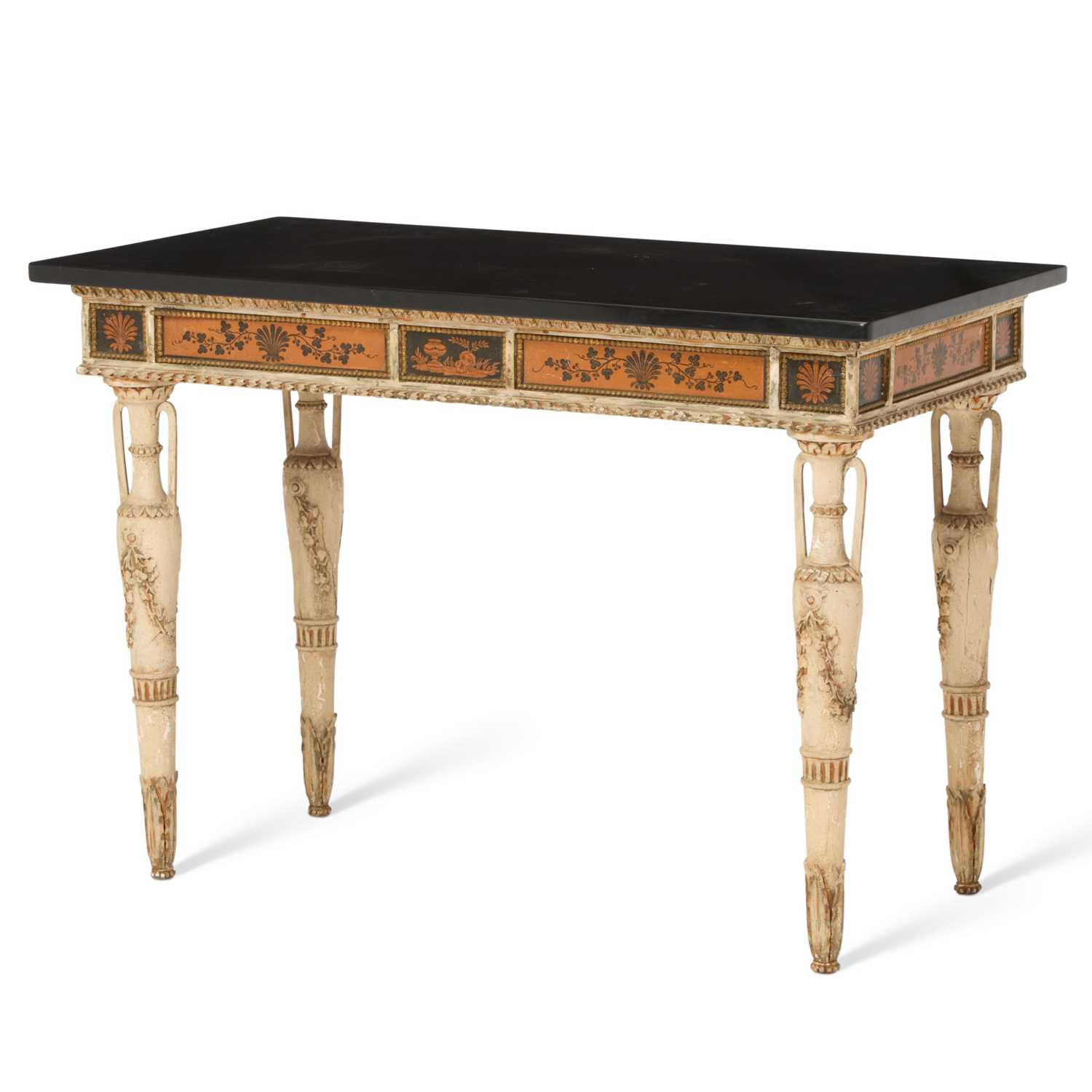 Lot 299 - Continental Marble Top Painted Console Table