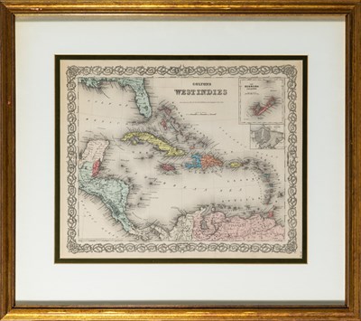 Lot 54 - 1855 Colton Map of the West Indies