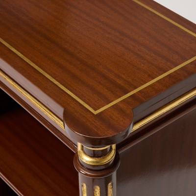 Lot 307 - Pair of Regency Style Parcel-Gilt Mahogany Bookcases