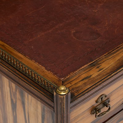 Lot 110 - Victorian Leather Mounted Calamander Desk