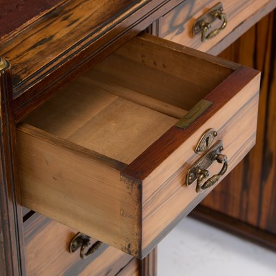 Lot 110 - Victorian Leather Mounted Calamander Desk