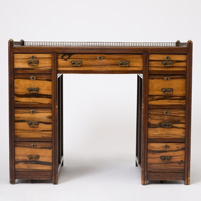 Lot 110 - Victorian Leather Mounted Calamander Desk