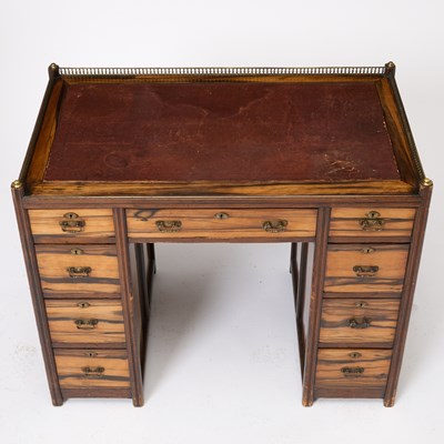 Lot 110 - Victorian Leather Mounted Calamander Desk