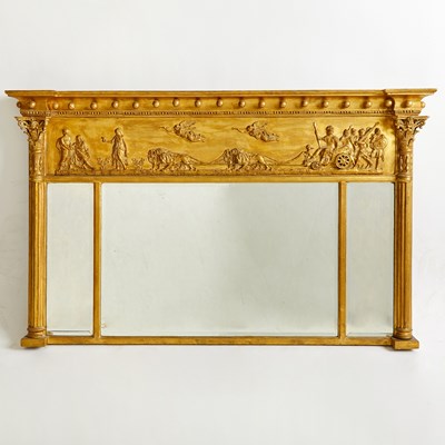 Lot 103 - Regency Style Giltwood and Composition Horizontal Overmantel Mirror