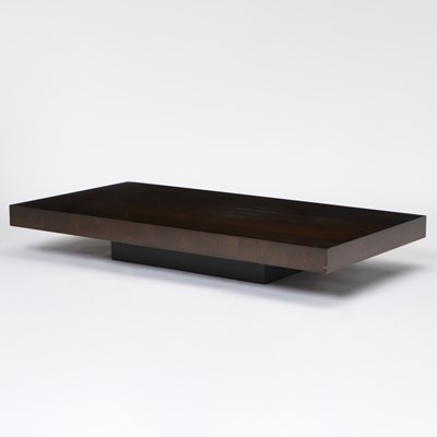 Lot 421 - Dark-Stained Wood and Fiberglass Coffee Table