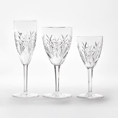 Lot 203 - Baccarat "Auvergne Perogold" Pattern Cut-Glass Stemware Set