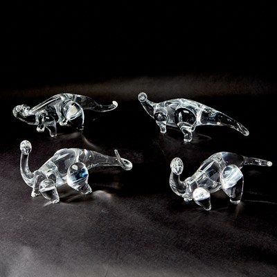 Lot 871 - Set of Four Steuben Glass Dinosaurs