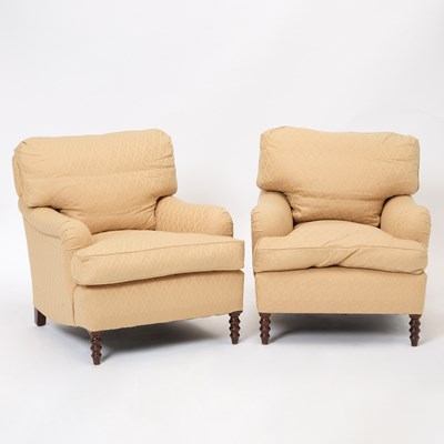 Lot 228 - Pair of George Smith Upholstered Club Chairs
