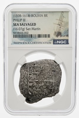 Lot 165 - Bolivia. c. 1598-1618 Eight Reales. NGC Sea Salvaged - San Martin Shipwreck.