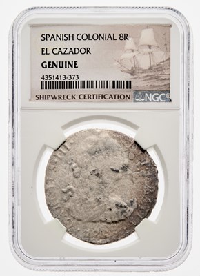 Lot 166 - Spanish Colonial Issue. 1783-Mo 8 Reales. NGC Shipwreck Certificatyion, Genuine - El Cazador Shipwreck.
