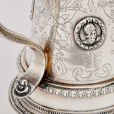 Lot 123 - Pair of Edward VII Sterling Silver Covered Tankards