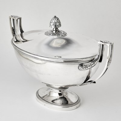 Lot French Silver Covered Soup Tureen