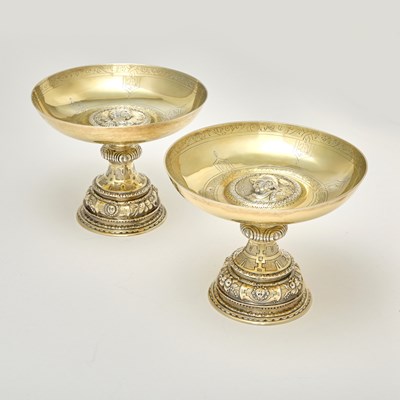 Lot 124 - Set of Four Edward VII/ George V Sterling Silver Renaissance Revival Style Coupes