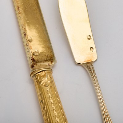 Lot 149 - Assembled French Silver Gilt Flatware Service
