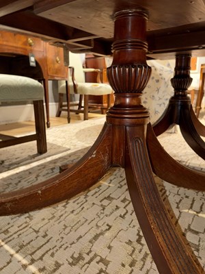 Lot 164 - George III Style Mahogany Quadruple Pedestal Dining Table