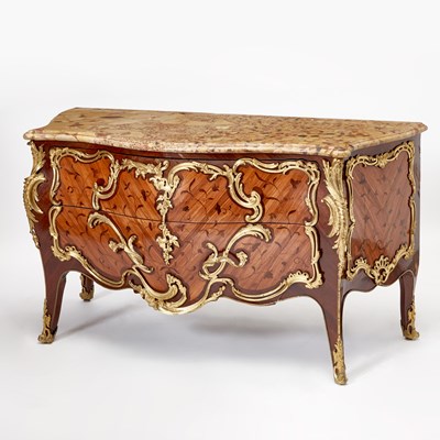 Lot 314 - Louis XV Ormolu-Mounted Tulipwood, Kingwood, Amaranth and Bois de Bout Marquetry Commode