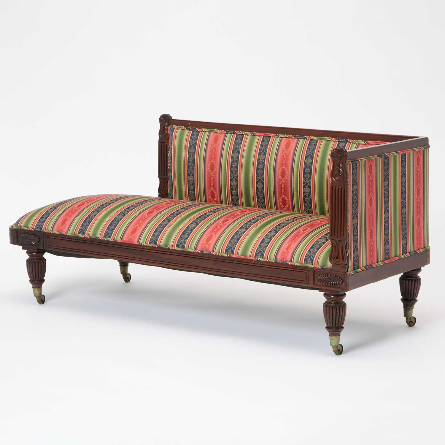 Lot 127 - Regency Style Upholstered Mahogany Settee