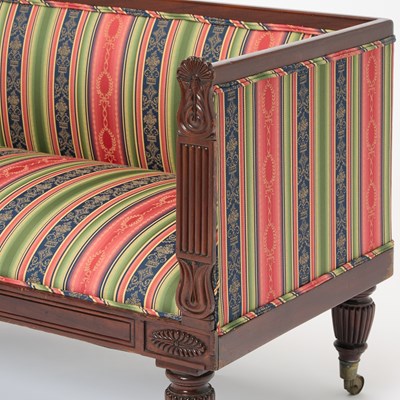 Lot 127 - Regency Style Upholstered Mahogany Settee