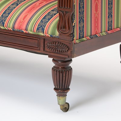 Lot 127 - Regency Style Upholstered Mahogany Settee