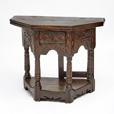 Lot 152 - Charles II Carved Oak Flip Top Game Table