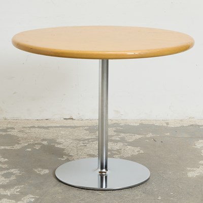 Lot 393 - Blonde Wood and Chromed Metal Dinette Table